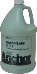 Made in USA - Anchorlube G-771, 1 Gal Bottle Cutting Fluid - Water Soluble, For Broaching, Counterboring, Drawing, Drilling, Engraving, Fly-Cutting, Hole Extruding, Milling, Piercing, Punching, Sawing, Seat Forming, Spot Facing, Tapping - USA Tool & Supply