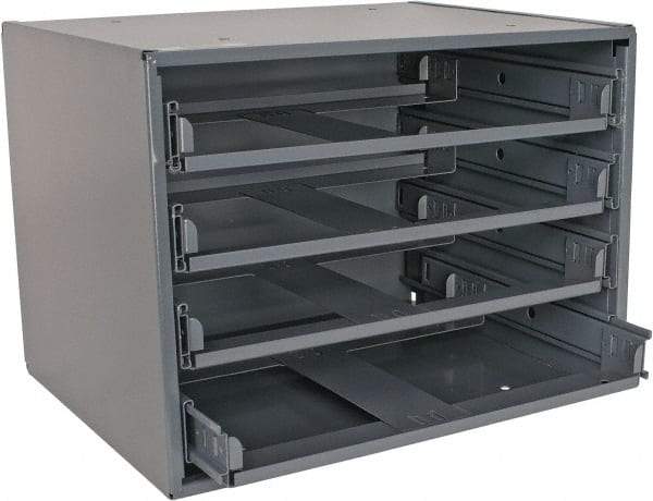 Durham - 4 Drawer, Small Parts Slide Rack Cabinet - 11-3/4" Deep x 15-1/4" Wide x 11-1/4" High - USA Tool & Supply
