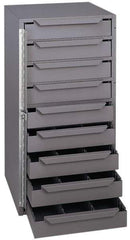 Durham - 9 Drawer, Adjustable Compartment, Small Parts Lockable Storage Cabinet - 12-1/8" Deep x 12-5/8" Wide x 24-1/2" High - USA Tool & Supply