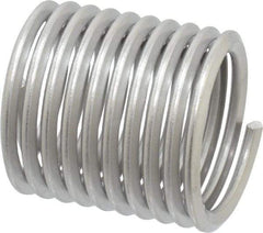 Heli-Coil - 1-1/8 - 7 UNC, 1.688" OAL, Free Running Helical Insert - 9-7/8 Free Coils, Tanged, Stainless Steel, Bright Finish, 1-1/2D Insert Length - USA Tool & Supply