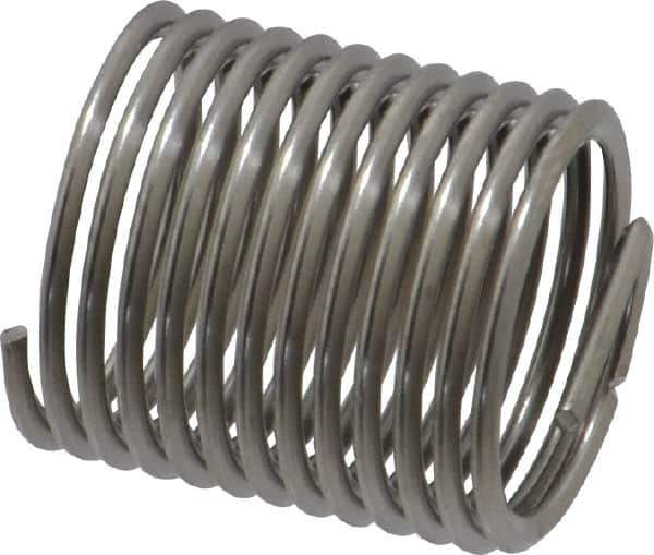 Heli-Coil - 1/2-20 UNF, 3/4" OAL, Free Running Helical Insert - 12-3/8 Free Coils, Tanged, Stainless Steel, Bright Finish, 1-1/2D Insert Length - USA Tool & Supply