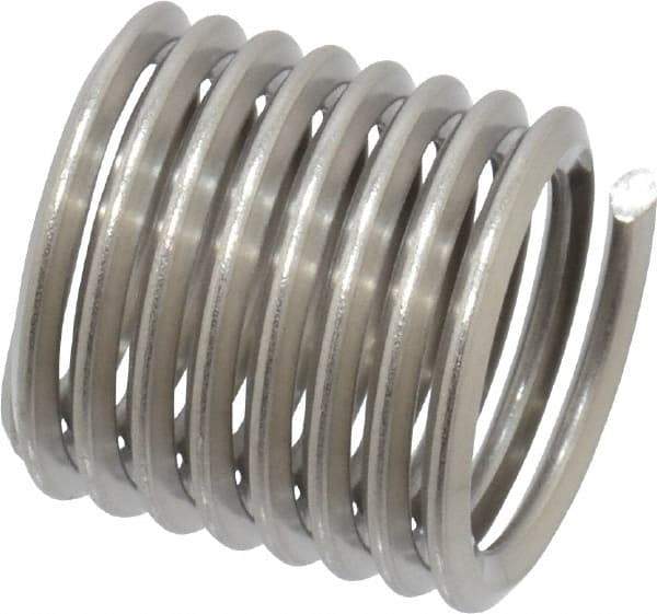 Heli-Coil - M12x1.75 Metric Coarse, 18mm OAL, Free Running Helical Insert - 8-1/4 Free Coils, Tanged, Stainless Steel, Bright Finish, 1-1/2D Insert Length - USA Tool & Supply