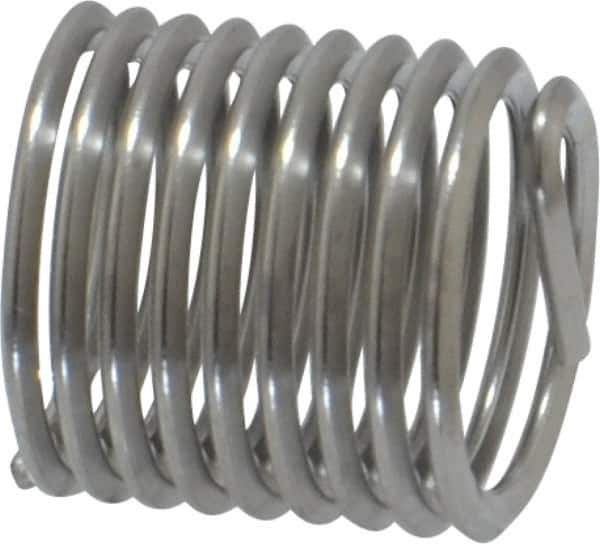 Heli-Coil - M8x1.00 Metric Fine, 12mm OAL, Free Running Helical Insert - 9-3/8 Free Coils, Tanged, Stainless Steel, Bright Finish, 1-1/2D Insert Length - Exact Industrial Supply