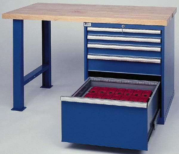 LISTA - 5 Drawer NC/CNC Cabinet Modular Workstation - For Use 40 Taper, Holds 28 Tools, 60 Inches Wide x 35-1/4 Inches High x 30 Inches Deep, 2,000 Lbs. Load Capacity - USA Tool & Supply