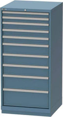 LISTA - 10 Drawer, Tool Crib Storage Cabinet - Steel, 28-1/4" Wide x 28-1/2" Deep x 59-1/2" High, Blue - USA Tool & Supply