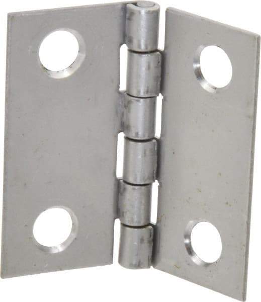 Made in USA - 1-1/2" Long x 1-1/2" Wide x 0.035" Thick, 302/304 Stainless Steel Commercial Hinge - 4 Holes, 0.086" Pin Diam - USA Tool & Supply