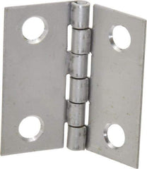 Made in USA - 1-1/2" Long x 1-1/2" Wide x 0.035" Thick, 302/304 Stainless Steel Commercial Hinge - 4 Holes, 0.086" Pin Diam - USA Tool & Supply