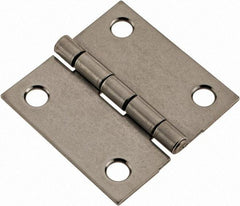 Made in USA - 2" Long x 2" Wide x 0.062" Thick, 302/304 Stainless Steel Commercial Hinge - 4 Holes, 0.12" Pin Diam - USA Tool & Supply