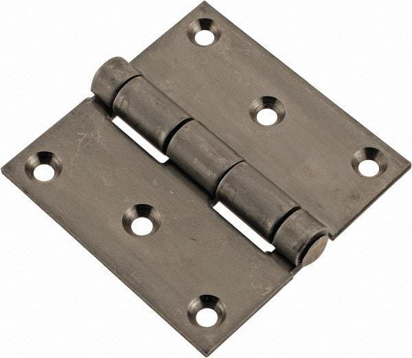 Made in USA - 3" Long x 3" Wide x 1/8" Thick, 302/304 Stainless Steel Commercial Hinge - 6 Holes, 0.25" Pin Diam - USA Tool & Supply