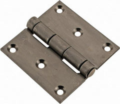 Made in USA - 3" Long x 3" Wide x 1/8" Thick, 302/304 Stainless Steel Commercial Hinge - 6 Holes, 0.25" Pin Diam - USA Tool & Supply