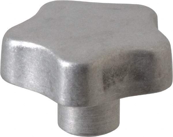 J.W. Winco - 40mm Head Diam, 5 Point Lobed Knob - M6x1 Hole, Aluminum - USA Tool & Supply