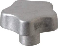 J.W. Winco - 40mm Head Diam, 5 Point Lobed Knob - M6x1 Hole, Aluminum - USA Tool & Supply