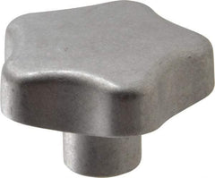 J.W. Winco - 40mm Head Diam, 5 Point Lobed Knob - M8x1.25 Hole, Aluminum - USA Tool & Supply