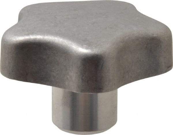 J.W. Winco - 50mm Head Diam, 5 Point Lobed Knob - M8x1.25 Hole, Aluminum - USA Tool & Supply