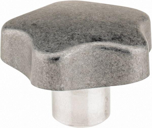 J.W. Winco - 70mm Head Diam, 5 Point Lobed Knob - Aluminum - USA Tool & Supply