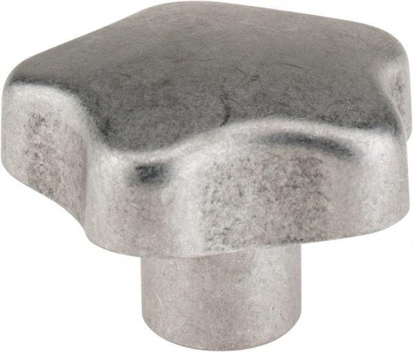 J.W. Winco - 70mm Head Diam, 5 Point Lobed Knob - M16x2 Hole, Aluminum - USA Tool & Supply