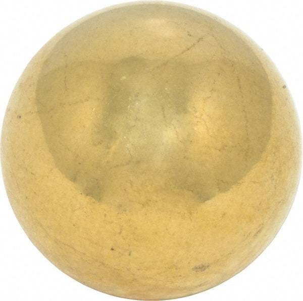Value Collection - 1 Inch Diameter Brass Ball - 0.0002 Inch Sphericity, Grade 200, 75 to 87 B Hardness - USA Tool & Supply