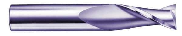 SGS - 3/4", 1-1/2" LOC, 3/4" Shank Diam, 4" OAL, 2 Flute, Solid Carbide Square End Mill - Single End, Uncoated, Spiral Flute, 30° Helix, Centercutting, Right Hand Cut, Right Hand Flute, Series 52 - USA Tool & Supply