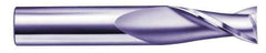 SGS - 5/8", 1-1/4" LOC, 5/8" Shank Diam, 3-1/2" OAL, 2 Flute, Solid Carbide Square End Mill - Single End, Uncoated, Spiral Flute, 30° Helix, Centercutting, Right Hand Cut, Right Hand Flute, Series 52 - USA Tool & Supply