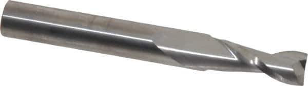 SGS - 9/32", 3/4" LOC, 5/16" Shank Diam, 2-1/2" OAL, 2 Flute, Solid Carbide Square End Mill - Single End, Uncoated, Spiral Flute, 30° Helix, Centercutting, Right Hand Cut, Right Hand Flute, Series 52 - USA Tool & Supply