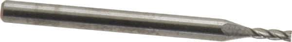 SGS - 1/16", 3/16" LOC, 1/8" Shank Diam, 1-1/2" OAL, 4 Flute, Solid Carbide Square End Mill - Single End, Uncoated, Spiral Flute, 30° Helix, Centercutting, Right Hand Cut, Right Hand Flute, Series 54 - USA Tool & Supply