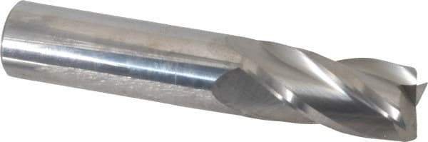SGS - 3/4", 1-1/2" LOC, 3/4" Shank Diam, 4" OAL, 4 Flute, Solid Carbide Square End Mill - Single End, Uncoated, Spiral Flute, 30° Helix, Centercutting, Right Hand Cut, Right Hand Flute, Series 54 - USA Tool & Supply