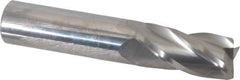 SGS - 3/4", 1-1/2" LOC, 3/4" Shank Diam, 4" OAL, 4 Flute, Solid Carbide Square End Mill - Single End, Uncoated, Spiral Flute, 30° Helix, Centercutting, Right Hand Cut, Right Hand Flute, Series 54 - USA Tool & Supply