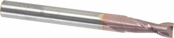 SGS - 7/32", 5/8" LOC, 1/4" Shank Diam, 2-1/2" OAL, 2 Flute, Solid Carbide Square End Mill - Single End, TiCN Finish, Spiral Flute, 30° Helix, Centercutting, Right Hand Cut, Right Hand Flute, Series 52 - USA Tool & Supply