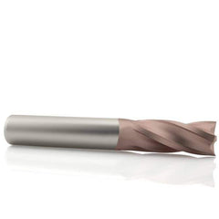 SGS - 5/8", 1-1/4" LOC, 5/8" Shank Diam, 3-1/2" OAL, 4 Flute, Solid Carbide Square End Mill - Single End, TiCN Finish, Spiral Flute, 30° Helix, Centercutting, Right Hand Cut, Right Hand Flute, Series 54 - USA Tool & Supply