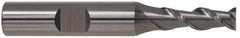 SGS - 5/8", 2-1/2" LOC, 5/8" Shank Diam, 4-5/8" OAL, 2 Flute, Solid Carbide Square End Mill - Single End, Uncoated, Spiral Flute, 45° Helix, Centercutting, Right Hand Cut, Right Hand Flute, Series 44 - USA Tool & Supply