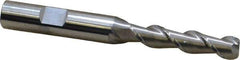 SGS - 5/16", 1-3/8" LOC, 3/8" Shank Diam, 3-1/8" OAL, 2 Flute, Solid Carbide Square End Mill - Single End, Uncoated, Spiral Flute, 45° Helix, Centercutting, Right Hand Cut, Right Hand Flute, Series 44 - USA Tool & Supply