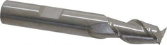 SGS - 3/8", 3/4" LOC, 3/8" Shank Diam, 2-1/2" OAL, 2 Flute, Solid Carbide Square End Mill - Single End, Uncoated, Spiral Flute, 45° Helix, Centercutting, Right Hand Cut, Right Hand Flute, Series 44 - USA Tool & Supply