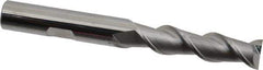 SGS - 3/8", 1-1/2" LOC, 3/8" Shank Diam, 3-1/4" OAL, 2 Flute, Solid Carbide Square End Mill - Single End, Uncoated, Spiral Flute, 45° Helix, Centercutting, Right Hand Cut, Right Hand Flute, Series 44 - USA Tool & Supply