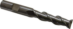 SGS - 1/2", 2" LOC, 1/2" Shank Diam, 4" OAL, 2 Flute, Solid Carbide Square End Mill - Single End, Uncoated, Spiral Flute, 45° Helix, Centercutting, Right Hand Cut, Right Hand Flute, Series 44 - USA Tool & Supply