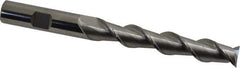 SGS - 1/2", 3" LOC, 1/2" Shank Diam, 5" OAL, 2 Flute, Solid Carbide Square End Mill - Single End, Uncoated, Spiral Flute, 45° Helix, Centercutting, Right Hand Cut, Right Hand Flute, Series 44 - USA Tool & Supply