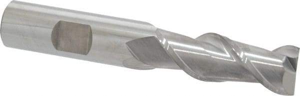 SGS - 5/8", 1-5/8" LOC, 5/8" Shank Diam, 3-3/4" OAL, 2 Flute, Solid Carbide Square End Mill - Single End, Uncoated, Spiral Flute, 45° Helix, Centercutting, Right Hand Cut, Right Hand Flute, Series 44 - USA Tool & Supply