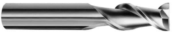 SGS - 18mm, 32mm LOC, 18mm Shank Diam, 92mm OAL, 2 Flute, Solid Carbide Square End Mill - Single End, Uncoated, Spiral Flute, 45° Helix, Centercutting, Right Hand Cut, Right Hand Flute, Series 44 - USA Tool & Supply