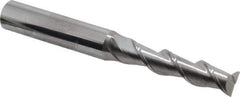 SGS - 5/16", 1-3/8" LOC, 3/8" Shank Diam, 3-1/8" OAL, 2 Flute, Solid Carbide Square End Mill - Single End, Uncoated, Spiral Flute, 45° Helix, Centercutting, Right Hand Cut, Right Hand Flute, Series 44 - USA Tool & Supply