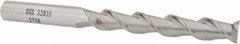 SGS - 3/8", 2-1/2" LOC, 3/8" Shank Diam, 4-1/4" OAL, 2 Flute, Solid Carbide Square End Mill - Single End, Uncoated, Spiral Flute, 45° Helix, Centercutting, Right Hand Cut, Right Hand Flute, Series 44 - USA Tool & Supply
