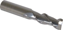 SGS - 5/8", 1-5/8" LOC, 5/8" Shank Diam, 3-3/4" OAL, 2 Flute, Solid Carbide Square End Mill - Single End, Uncoated, Spiral Flute, 45° Helix, Centercutting, Right Hand Cut, Right Hand Flute, Series 44 - USA Tool & Supply