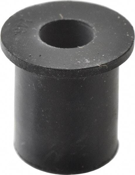 RivetKing - 1/4-20, 0.63" Diam x 0.051" Thick Flange, Rubber Insulated Rivet Nut - UNC Thread, Rubber, 1/2" Body Diam, 0.63" OAL - USA Tool & Supply