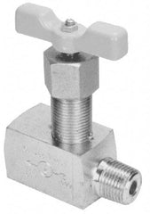 Value Collection - 3/4" Pipe, Inline Hard Seat Needle Valve - FNPT x FNPT Ends, Grade 316 Stainless Steel Valve, 10,000 Max psi - USA Tool & Supply