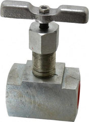Value Collection - 1" Pipe, Inline Hard Seat Needle Valve - FNPT x FNPT Ends, Alloy Valve, 10,000 Max psi - USA Tool & Supply