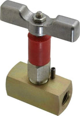 Value Collection - 1/4" Pipe, Inline Soft Seat Needle Valve - FNPT x FNPT Ends, Alloy Valve, 6,000 Max psi - USA Tool & Supply
