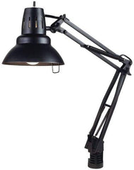 Electrix - 30 Inch, Spring Suspension, Clamp on, Incandescent, Black, Desk Light - 100 Watt, Nonmagnifying - USA Tool & Supply