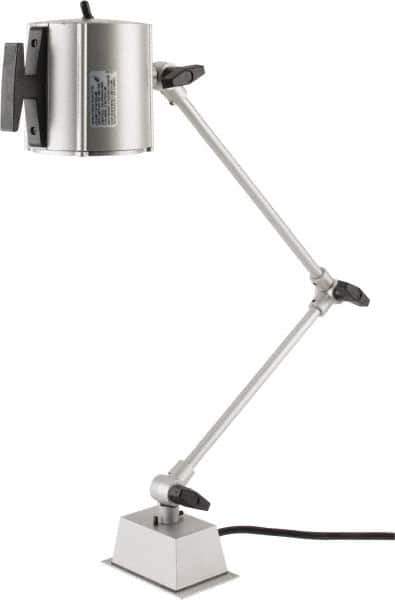 Electrix - 32 Inch, Swing Arm, Direct Mounted, Halogen, Gray, Desk Task Light - 55 Watt, 12 Volt, Nonmagnifying - USA Tool & Supply