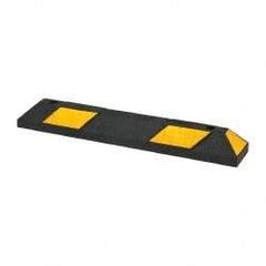 PRO-SAFE - 72" Long x 6" Wide x 4" High, Parking Curb - Black & Yellow, Rubber - USA Tool & Supply