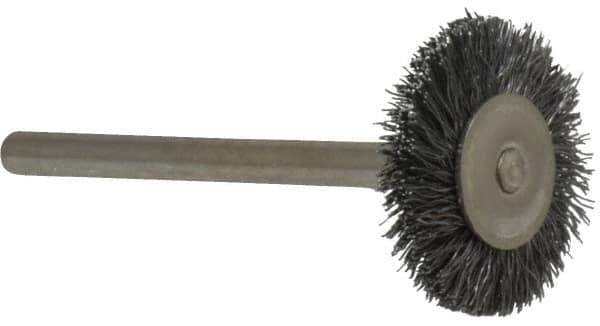 Osborn - 3/4" OD, 1/8" Shank Diam, Crimped Steel Wheel Brush - 0.005" Filament Diam, 25,000 RPM - USA Tool & Supply