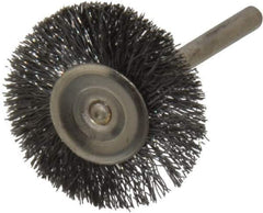 Osborn - 1" OD, 1/8" Shank Diam, Crimped Steel Wheel Brush - 0.005" Filament Diam, 25,000 RPM - USA Tool & Supply