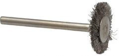 Osborn - 3/4" OD, 1/8" Shank Diam, Crimped Stainless Steel Wheel Brush - 0.005" Filament Diam, 25,000 RPM - USA Tool & Supply